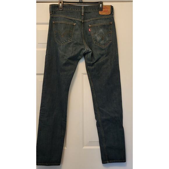 Vintage Levis 521 Slim Taper Denim Jeans Mens 34”x 36” Med-Wash EUC Red Tab - Picture 16 of 16